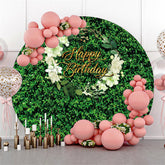 Lofaris Greeny Leaves And White Floral Round Birthday Backdrop