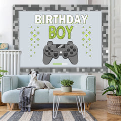 Lofaris Grey Game Machine Happy Birthday Party Backdrop For Boy