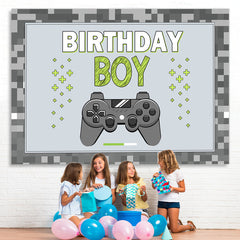 Lofaris Grey Game Machine Happy Birthday Party Backdrop For Boy