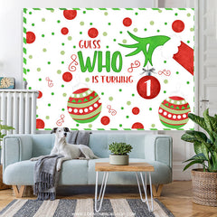 Lofaris Guess Who Is Turning One Christmas Birthday Backdrop