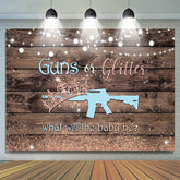 Lofaris Guns Or Glitter Wood Gender Reveal Baby Shower Backdrop