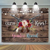 Lofaris Guns Or Roses Wooden Gender Reveal Baby Shower Backdrop