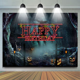 Lofaris Halloween Black Theme Happy Birthday Backdorp For Party