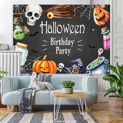 Lofaris Halloween Happy Birthday Party Themed Backdrop For Kids