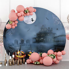 Red Brick And Green Leaves Round Wedding Party Backdrop