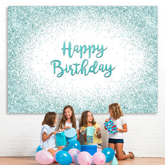 Lofaris Happy Birthday Mint Green Glitter Bokeh Backdrop for Party