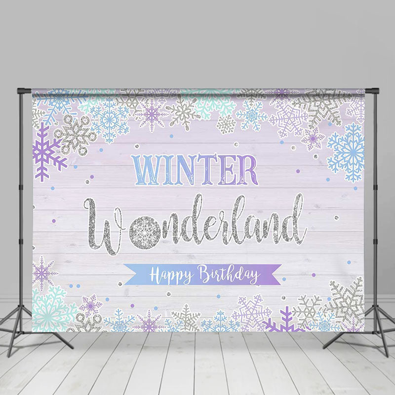 Lofaris Happy Birthday Snowflake 1st Winter Party Backdrops