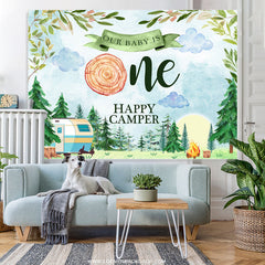 Lofaris Happy Camper For First Birthday Cute Backdrop