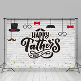 Lofaris Happy Fathers Day Beard Gold Glitter Brick Backdrop