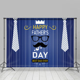 Lofaris Happy Fathers Day Beard Tie Blue Backdrop for Photo