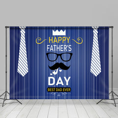 Lofaris Happy Fathers Day Beard Tie Blue Backdrop for Photo