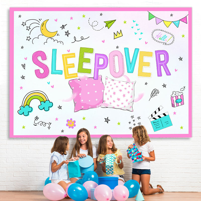 Lofaris Happy Sleep Over Night Cute And Relaxed Party Backdrop