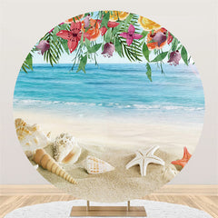 Lofaris Hawaii Beach Themed Round Backdrop For Holiday Party