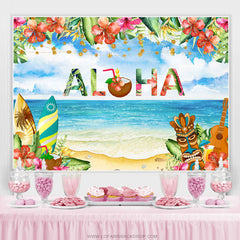 Lofaris Hawaiian Flowers Palm Leaves Photoshoot Backdrop