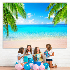 Lofaris Hawaiian Luau Palm tree Leaves Photoshoot Backdrops
