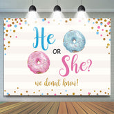 Lofaris He Or She Dount Gender Reveal Baby Shower Backdrop
