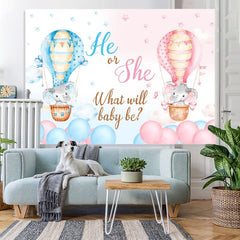 Lofaris He Or She What Will Baby Be Elephant Shower Backdrop