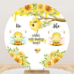 Lofaris He Or She What Will Baby Bee Shower Circle Backdrop