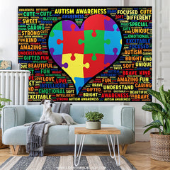 Lofaris Heart Puzzle Autism Awareness Day Party Backdrop