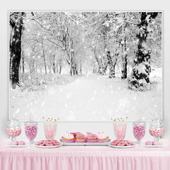 Lofaris Heavy Snowy Way In The Forest Cold Winter Backdrop