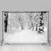 Lofaris Heavy Snowy Way In The Forest Cold Winter Backdrop