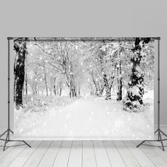 Lofaris Heavy Snowy Way In The Forest Cold Winter Backdrop