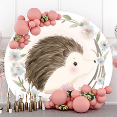 Pink Floral And Love Round Wedding Decoration Backdrop