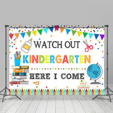 Lofaris Here I Come Kindergarden Crayons Back To School Backdrop