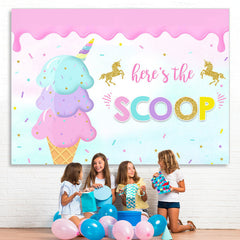 Lofaris Heres The Scoop Ice Cream Balls Sweet Birthday Backdrop