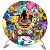 Lofaris Hip Hop 80S 90S Dance Theme Birthday Circle Backdrop