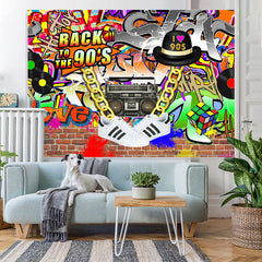 Lofaris Hip Hop Back To The 90s Birthday Backdrop For Party