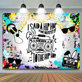 Lofaris Hip Hop Radio Graffiti Style Happy Birthday Backdrop