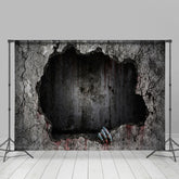 Lofaris Hole and Bloody Walls Scary Halloween Party Backdrop