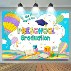 Lofaris Hot Air Balloon Preschool Graduation Backdrop
