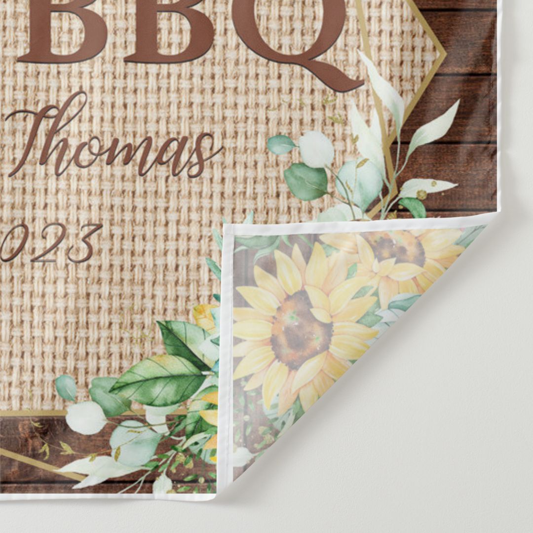 Lofaris I Do Bbq Sunflower Wood Party Backdrop for Wedding