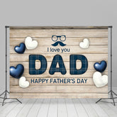 Lofaris I Love You Dad Happy Fathers Day Heart Wood Backdrop