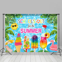 Lofaris Ice Cream Schools Out Summer Beach Grad Party Backdrop