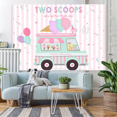 Lofaris Ice Cream Theme Truck Birthday Party Backdrop Girls