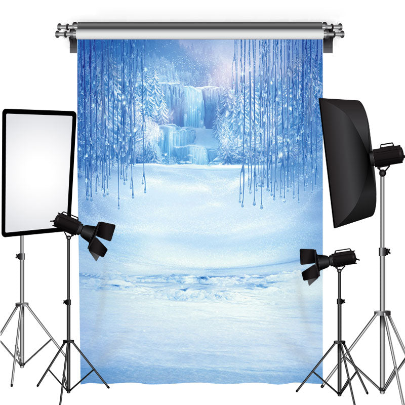 Lofaris Ice World Snow Tree Blue Scenery Winter Backdrops
