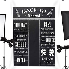 Lofaris Inspiring blackboard graffiti back to school backdrop