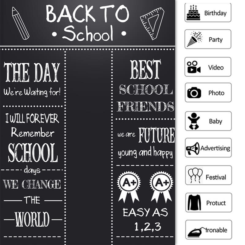 Lofaris Inspiring blackboard graffiti back to school backdrop