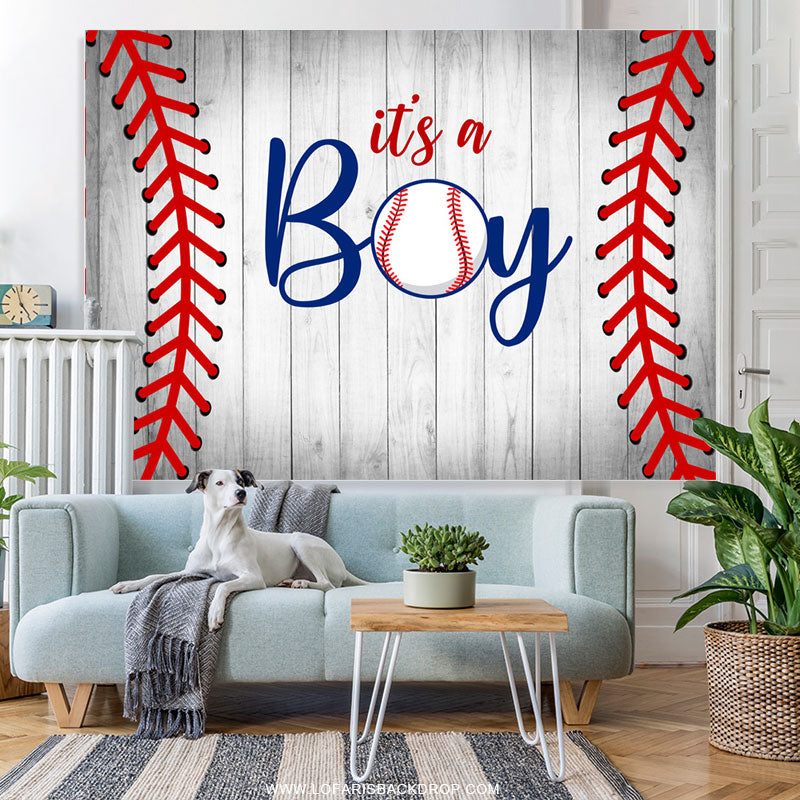 Lofaris Its A Boy Baseball Theme Cute Baby Shower Backdrop