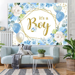 Lofaris Its A Boy Blue Rose Balloon Baby Shower Backdorp For