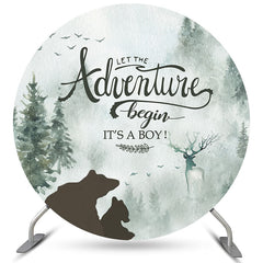 Cupcake Or Stud Muffin Circle Baby Shower Backdrop