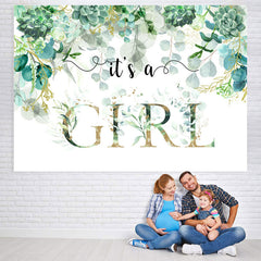 Lofaris Its A Girl Green Garden Baby Shower Backdrop For Party
