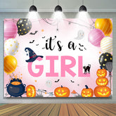 Lofaris Its A Girl Pink Balloon Halloween Baby Shower Backdrop