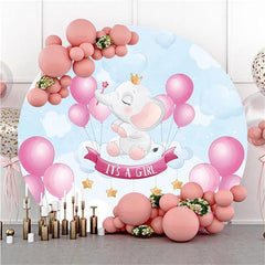 Blue Little Prince Round Baby Shower Backdrop For Boy