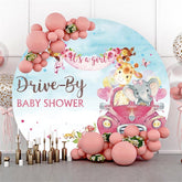 Lofaris Its A Girl Round Baby Shower Backdrop By Jungle Animals