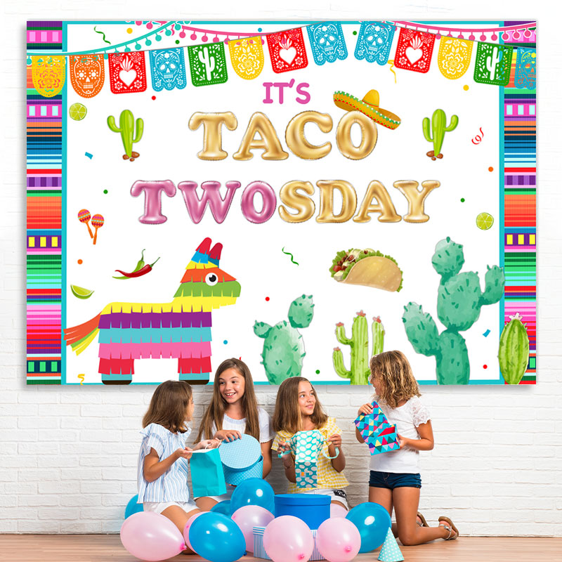 Lofaris Its Taco Twosday Theme Birthday Party Backdrop For Boy