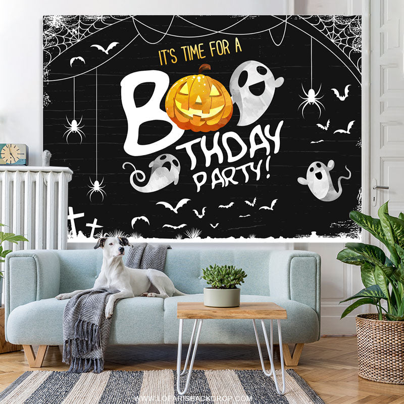 Lofaris Its Time For A Boo Thday Party Halloween Theme Backdrop